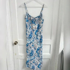 Aritzia Wilfred
Bellow Midi Dress
Buoy Blu/Pastel Sg Grn Size 6